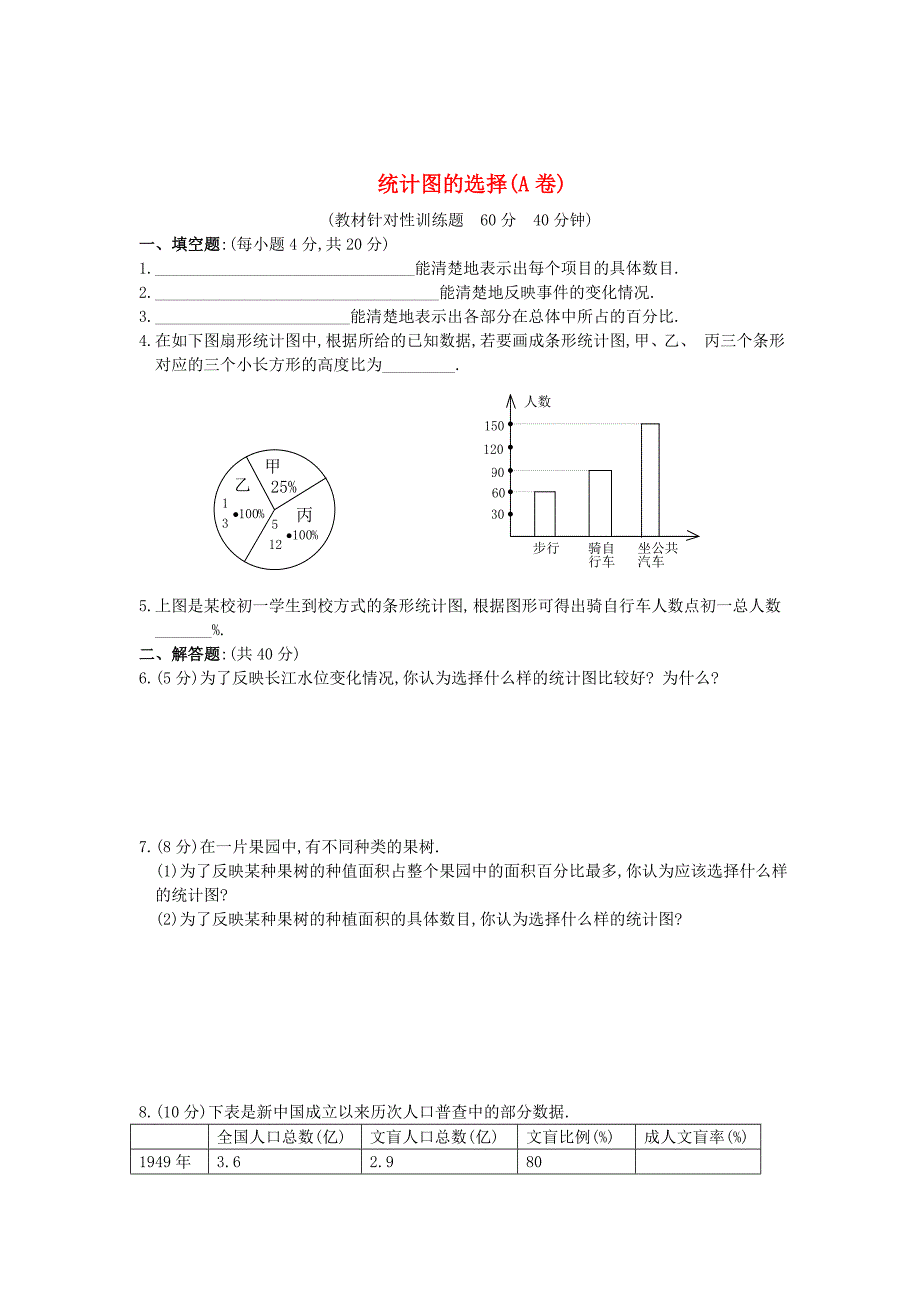 七年级数学下册统计图的选择(A卷)训练题人教版.doc_第1页