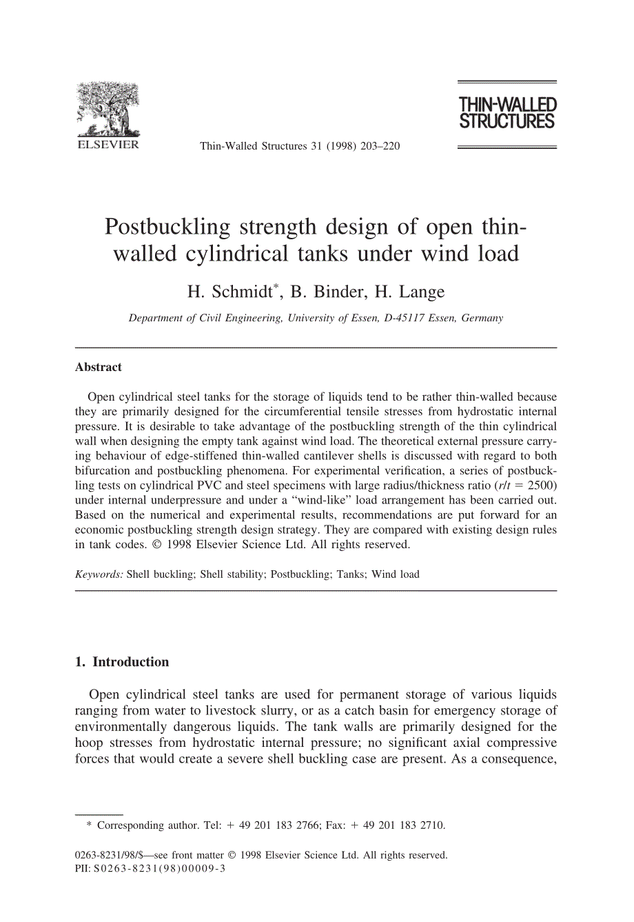 外文资料--Postbuckling strength design of open thin-walled cylindrical_第1页