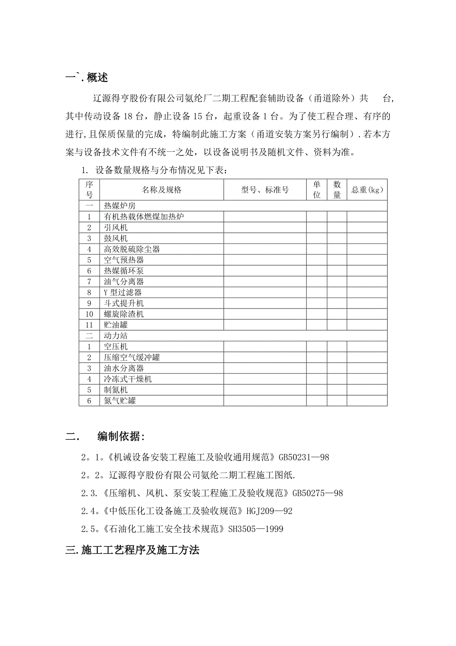 【施工方案】130t辅助设备施工方案_第1页