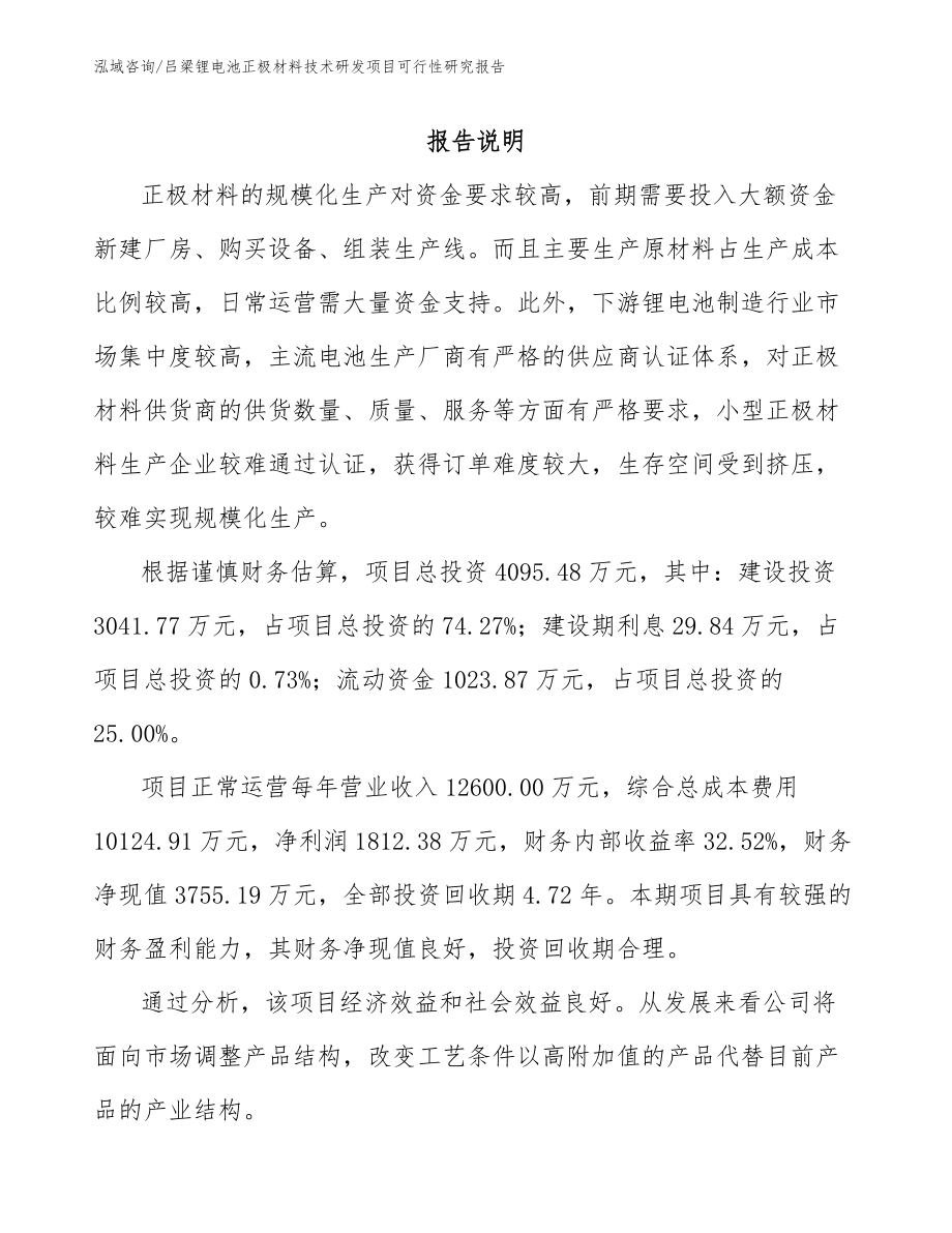 吕梁锂电池正极材料技术研发项目可行性研究报告【模板】_第2页