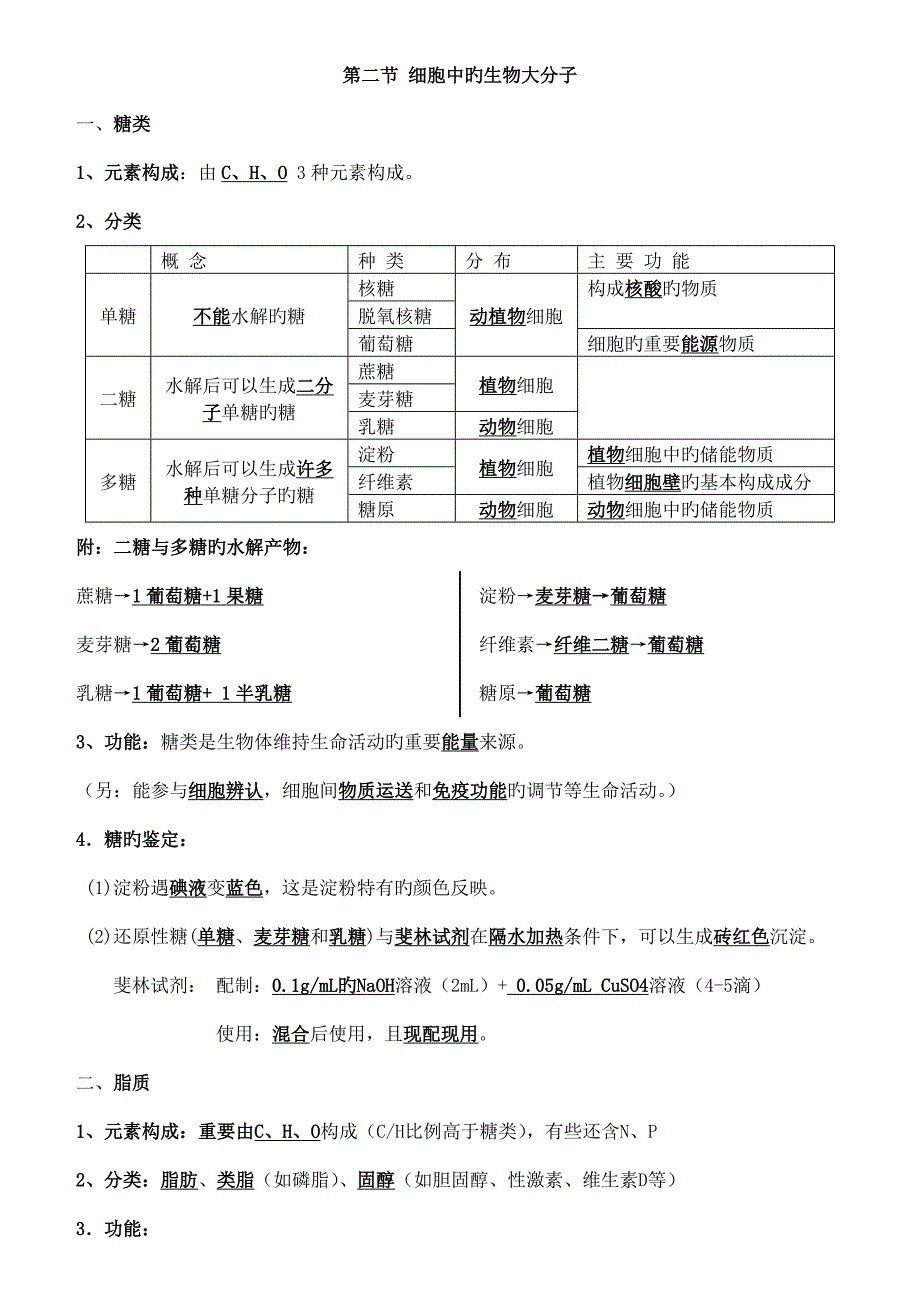 2022高中生物必修一至必修三知识点大全_第2页