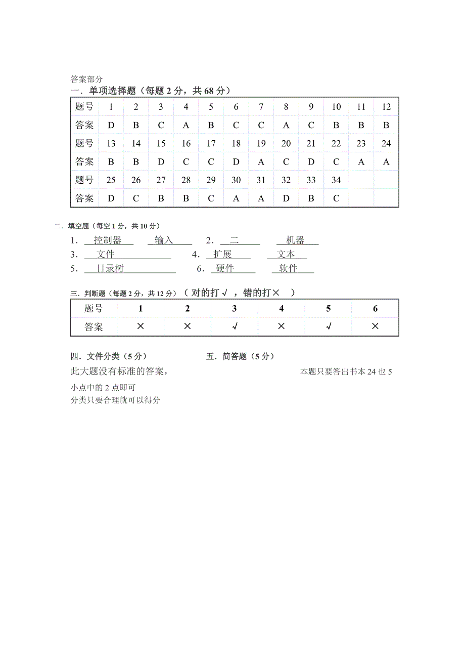 初一上学期信息技术期末考试试题.doc_第5页