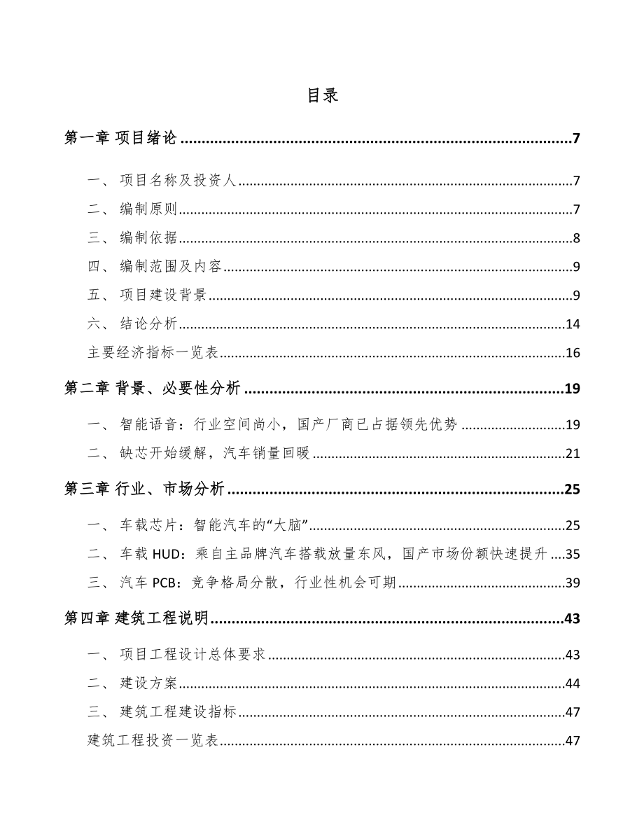 XX汽车电子项目可行性研究报告_第1页