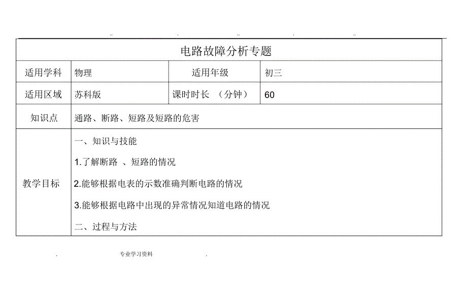 电路故障分析专题_第1页