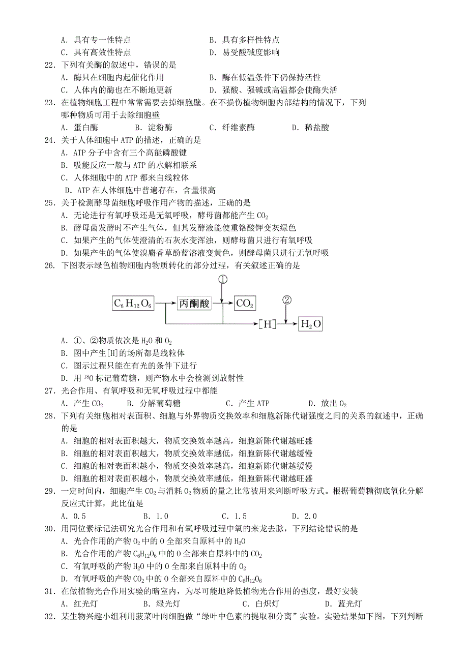 山东省淄博市六中2015-2015学年高一生物上学期第16周周末自主学习材料试题_第3页