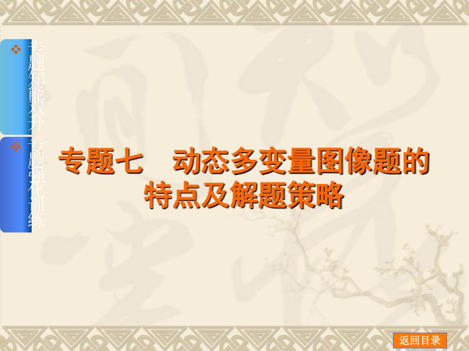 一轮专题特练专题七动态多变量图像题的特点及解题策略方法总述专题知识提高专题强化训练_第1页