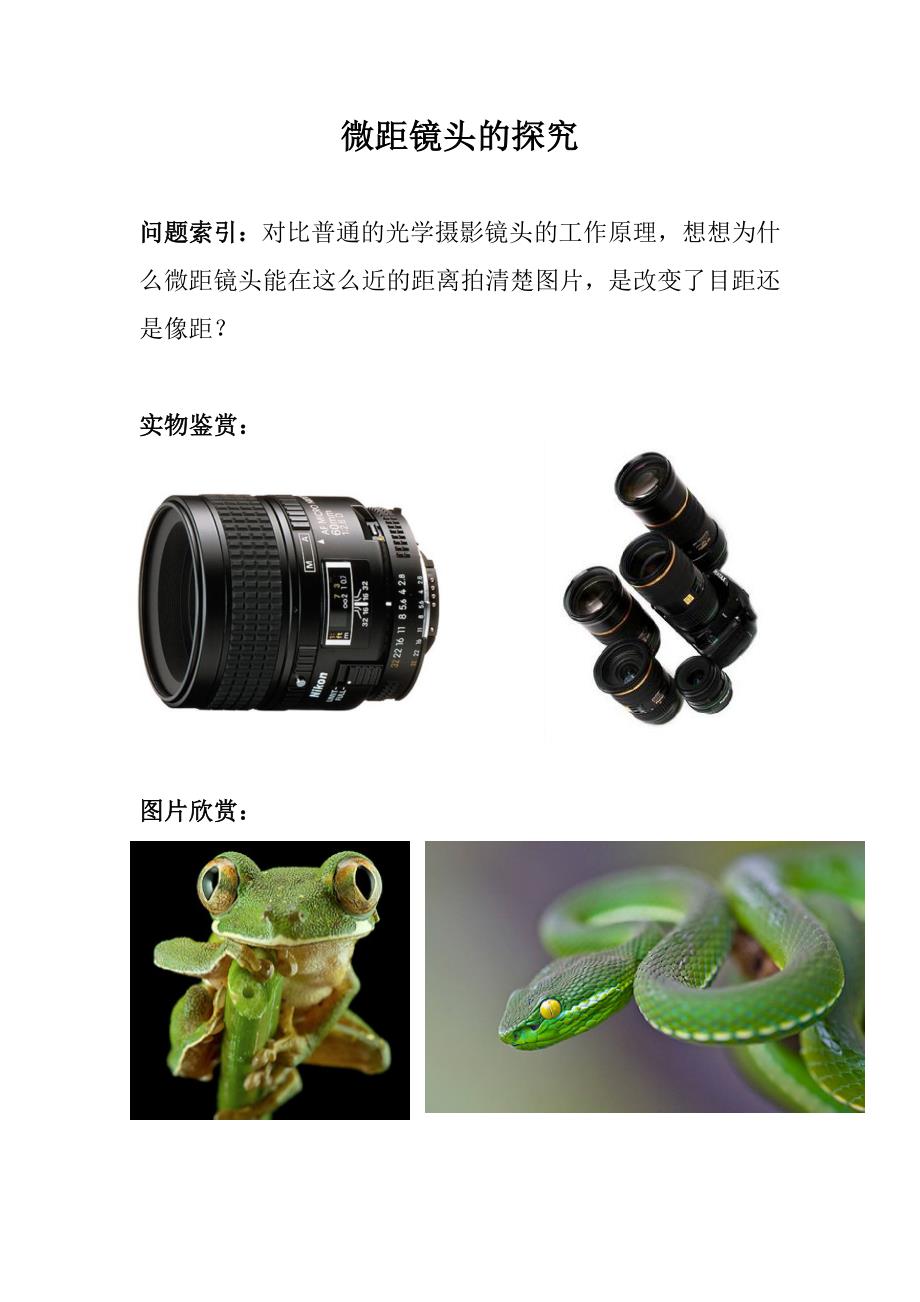 微距镜头探究.doc_第1页