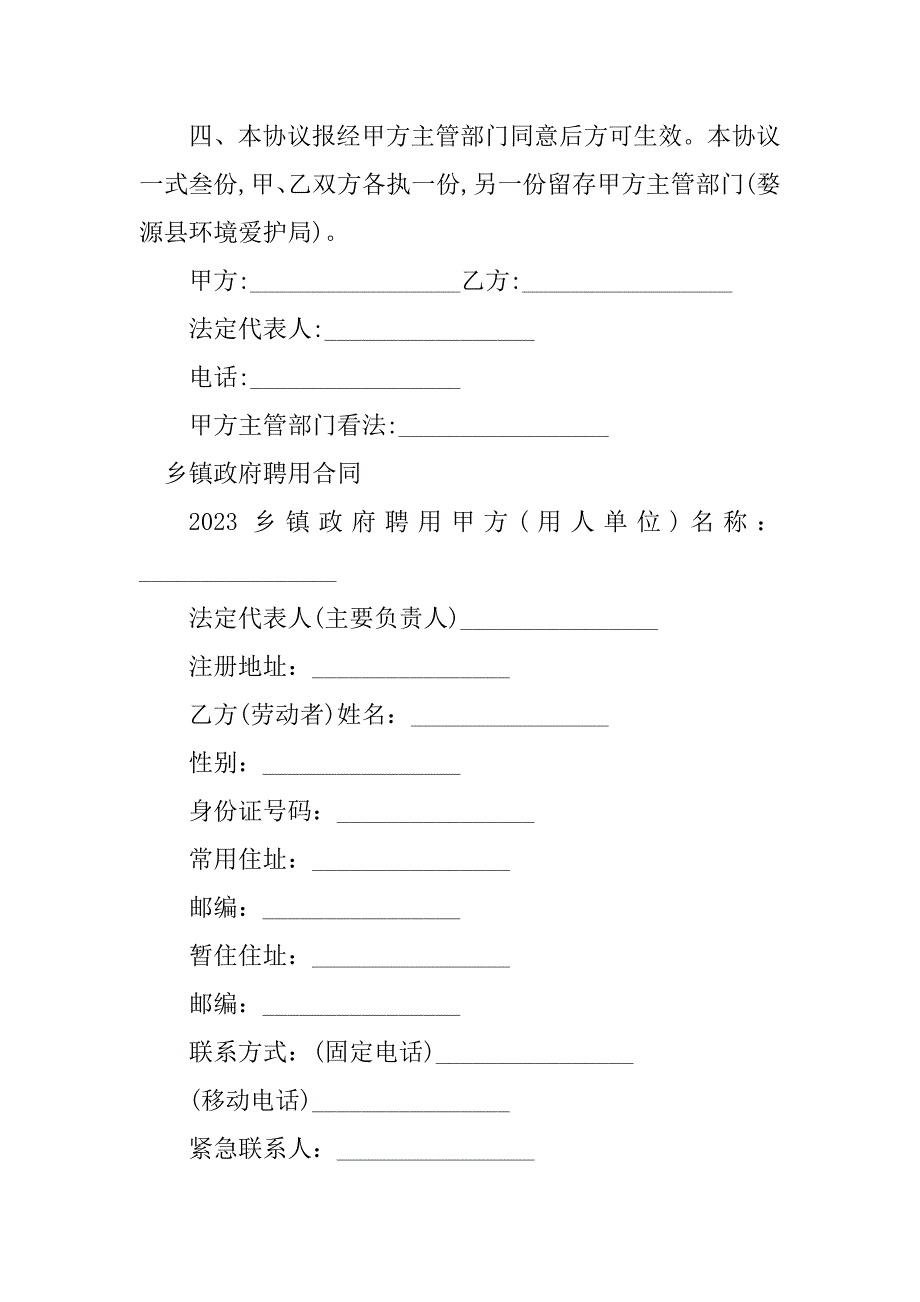 2023年政府聘用合同（4份范本）_第3页