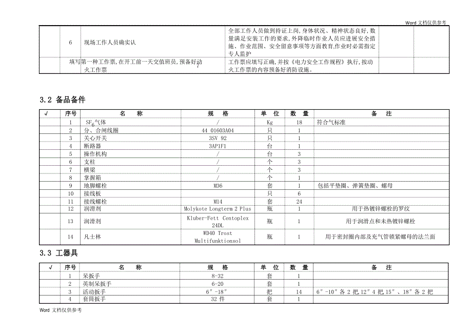 3AP1F1245(配CT)断路器安装作业指导书_第3页