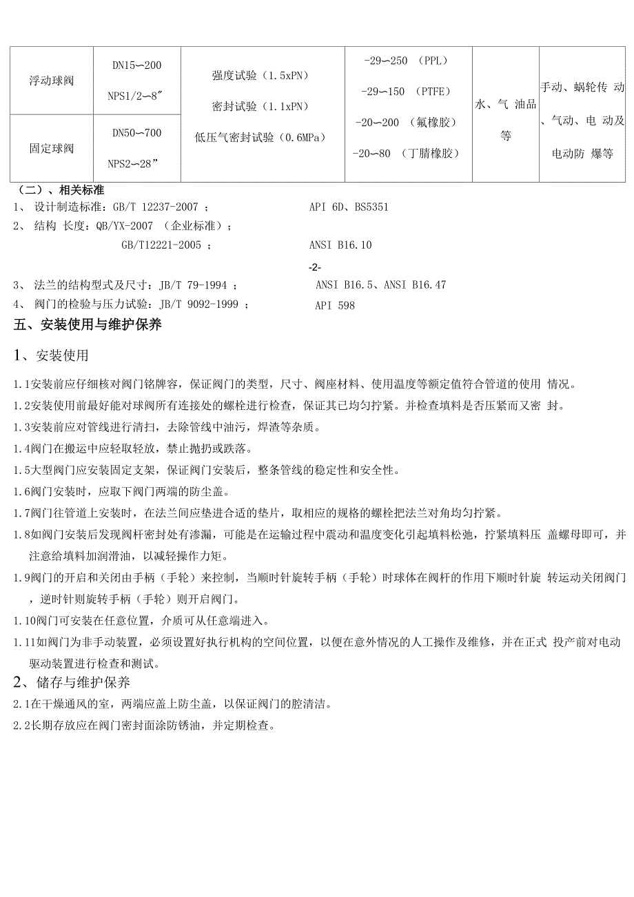 球阀使用维护说明书_第4页