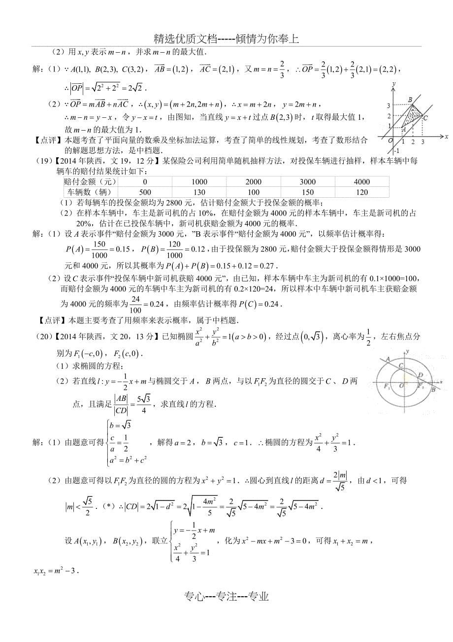 2014年高考陕西文科数学试题及答案_第5页