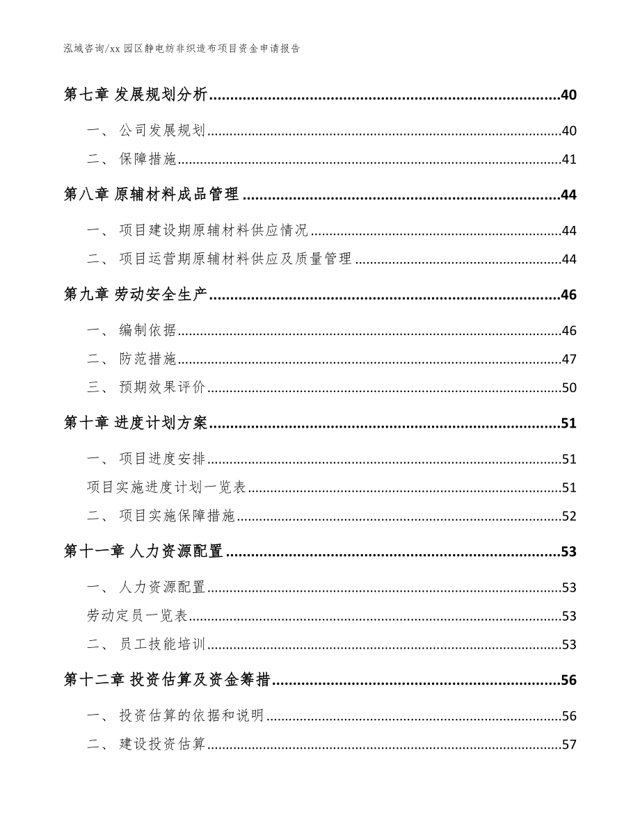 xx园区静电纺非织造布项目资金申请报告参考模板_第4页