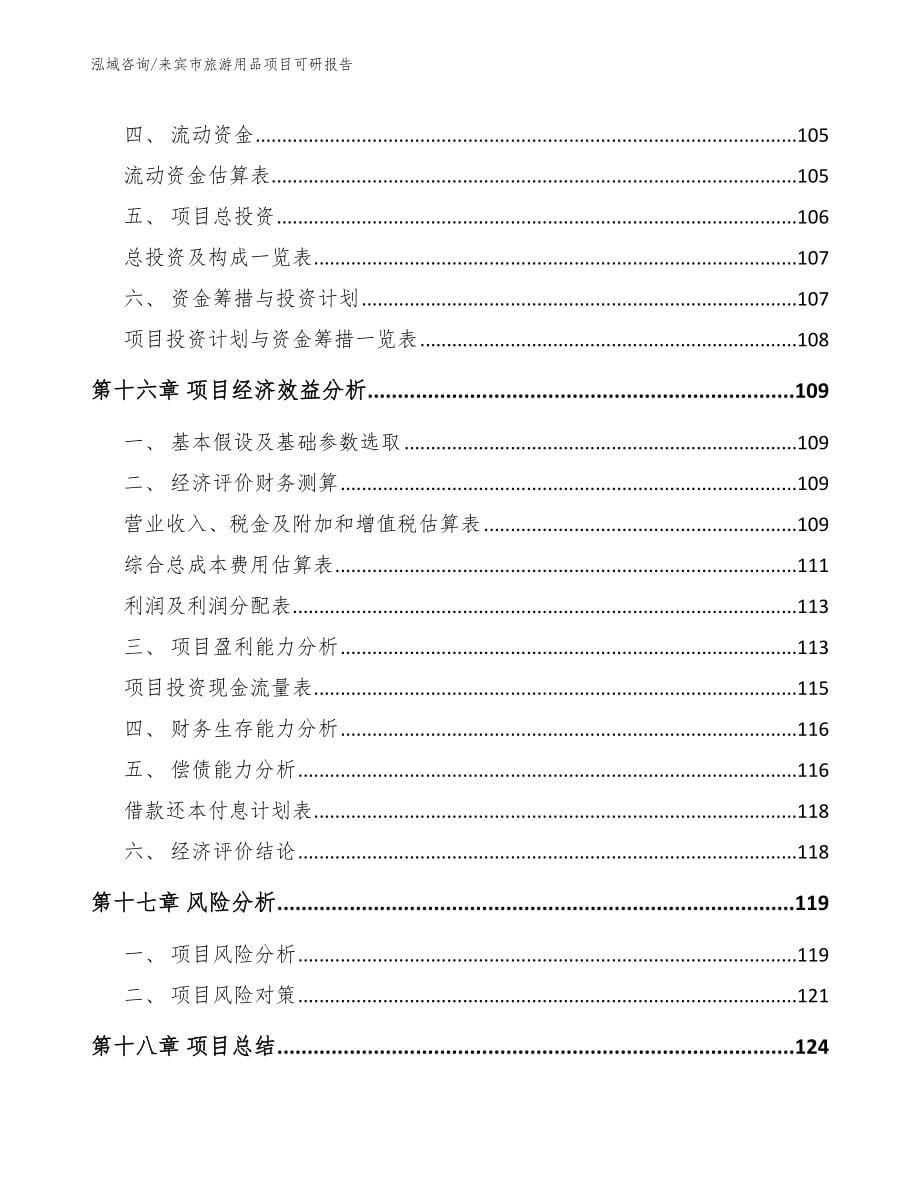 来宾市旅游用品项目可研报告_第5页