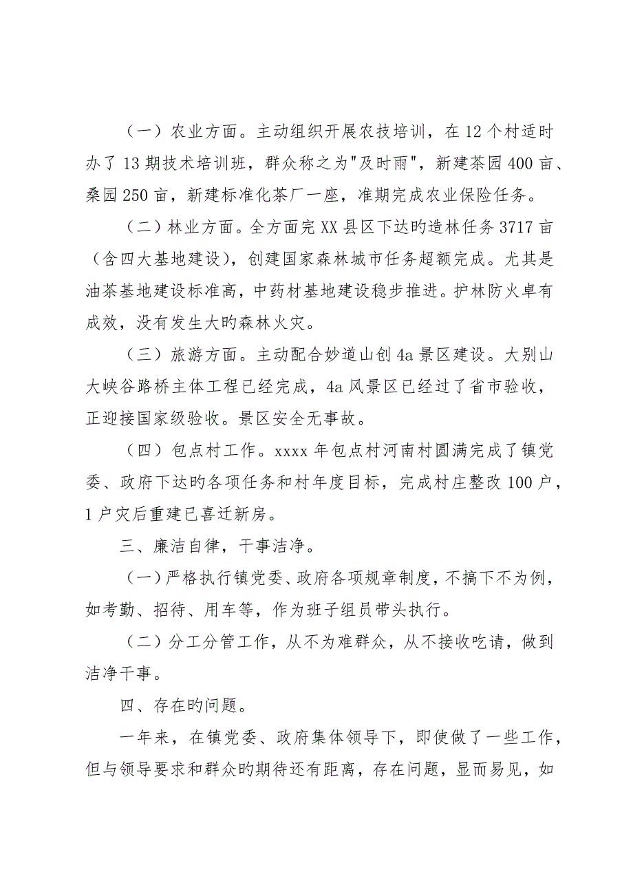 最新副镇长述职述廉报告_第2页