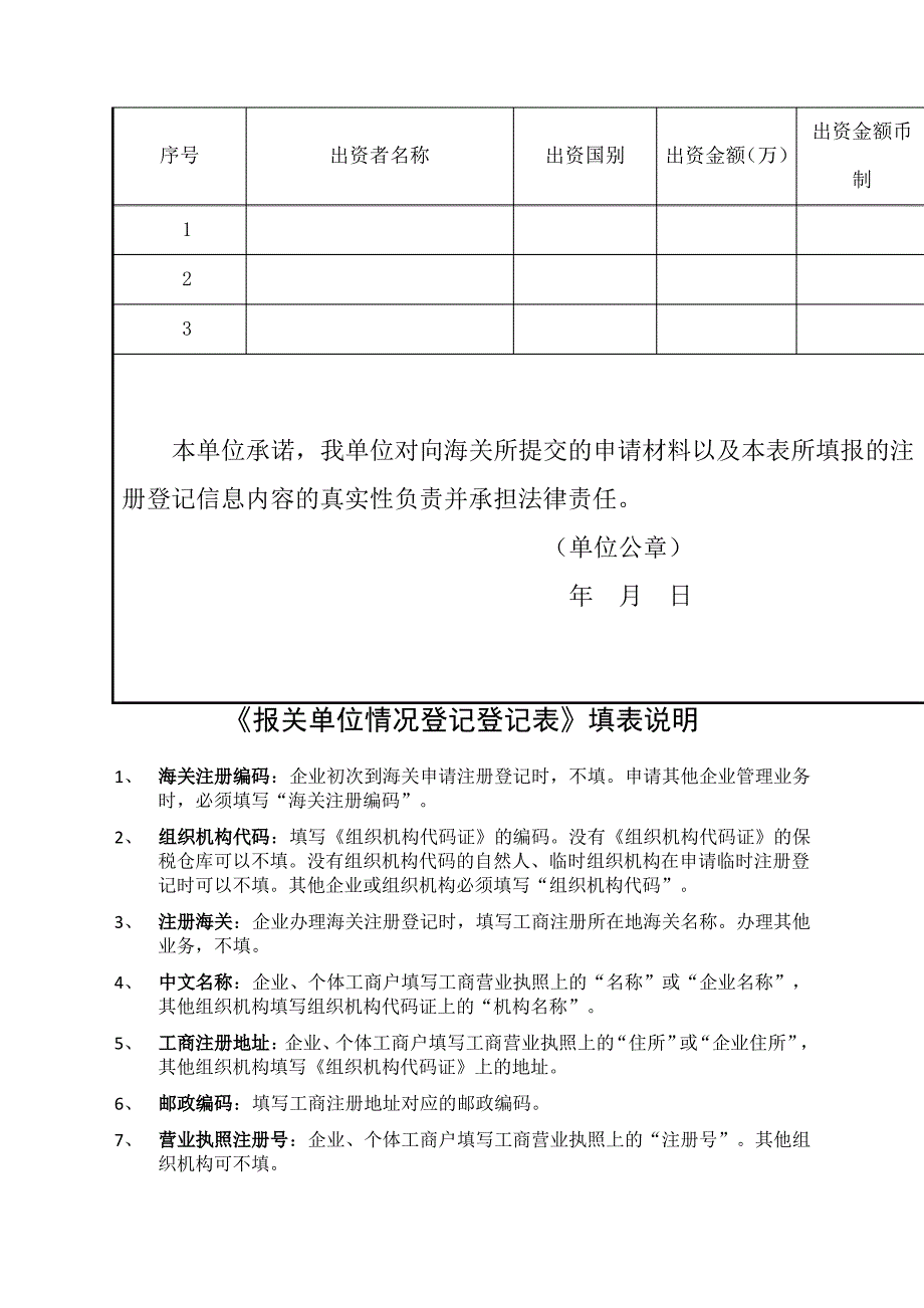 报关单位情况登记表_第2页