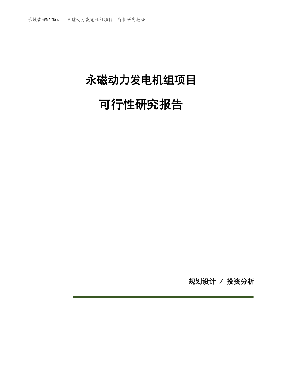 发改委立项申请_永磁动力发电机组项目可行性研究报告模板.docx_第1页