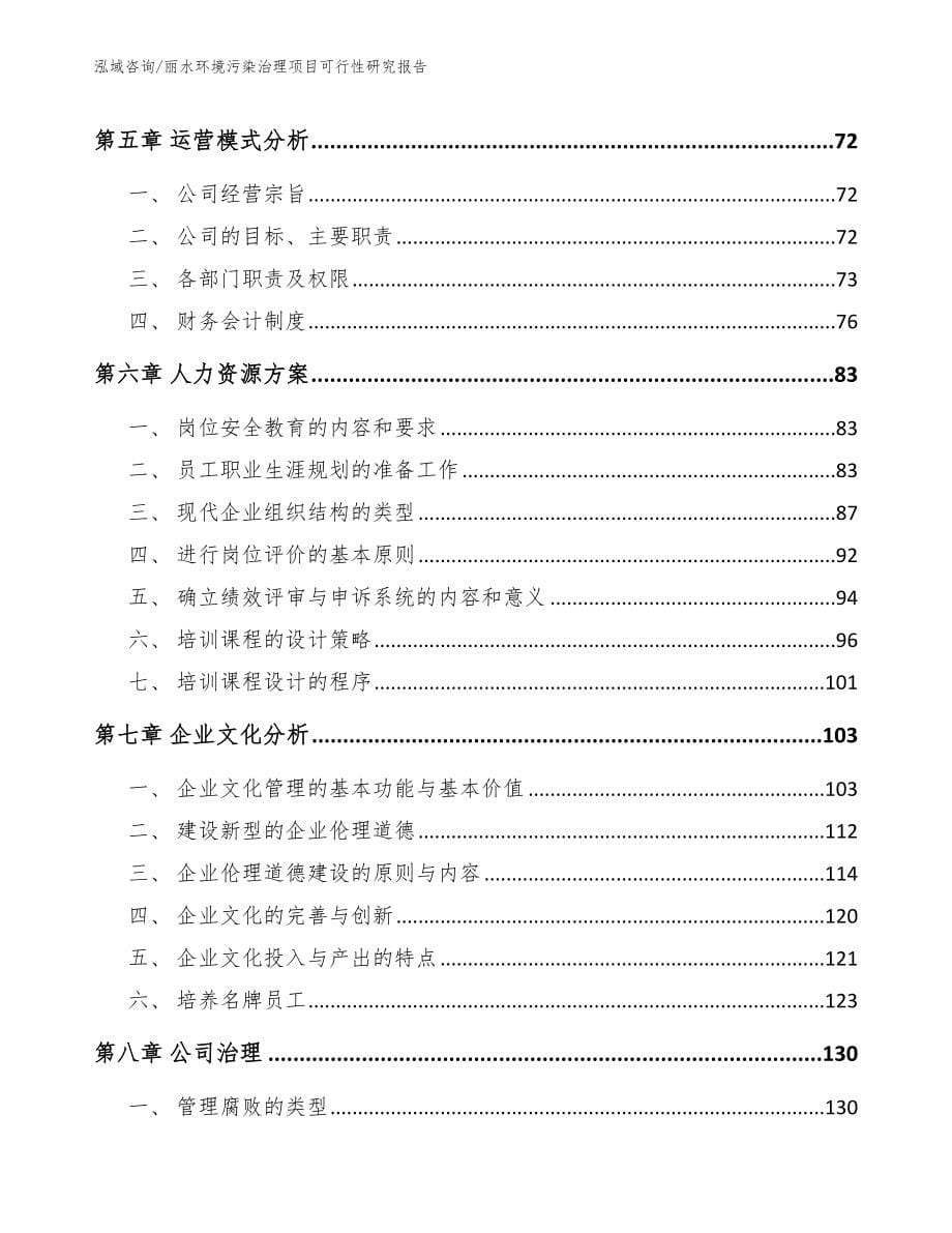 丽水环境污染治理项目可行性研究报告_第5页