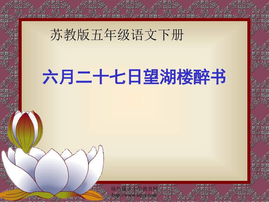 小学五年级下学期语文六月二十七日望湖楼醉书PPT课件_第1页