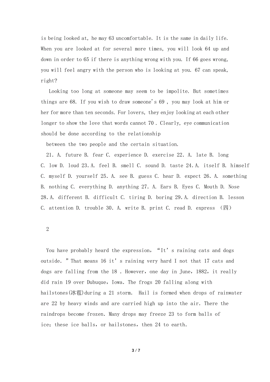 2021中考英语专项复习完型填空-社会历史类.doc_第3页