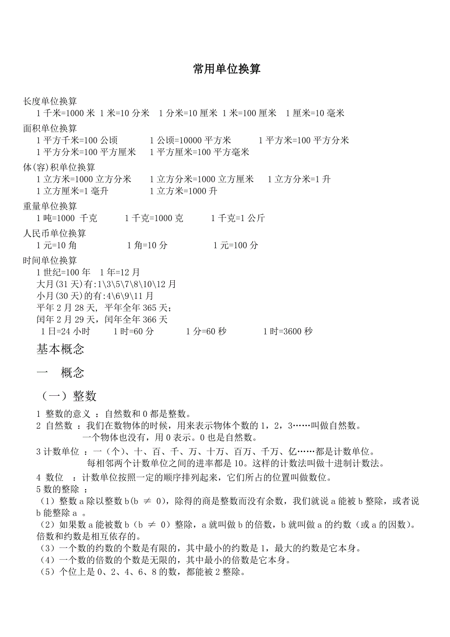 小学数学归纳总结_第4页