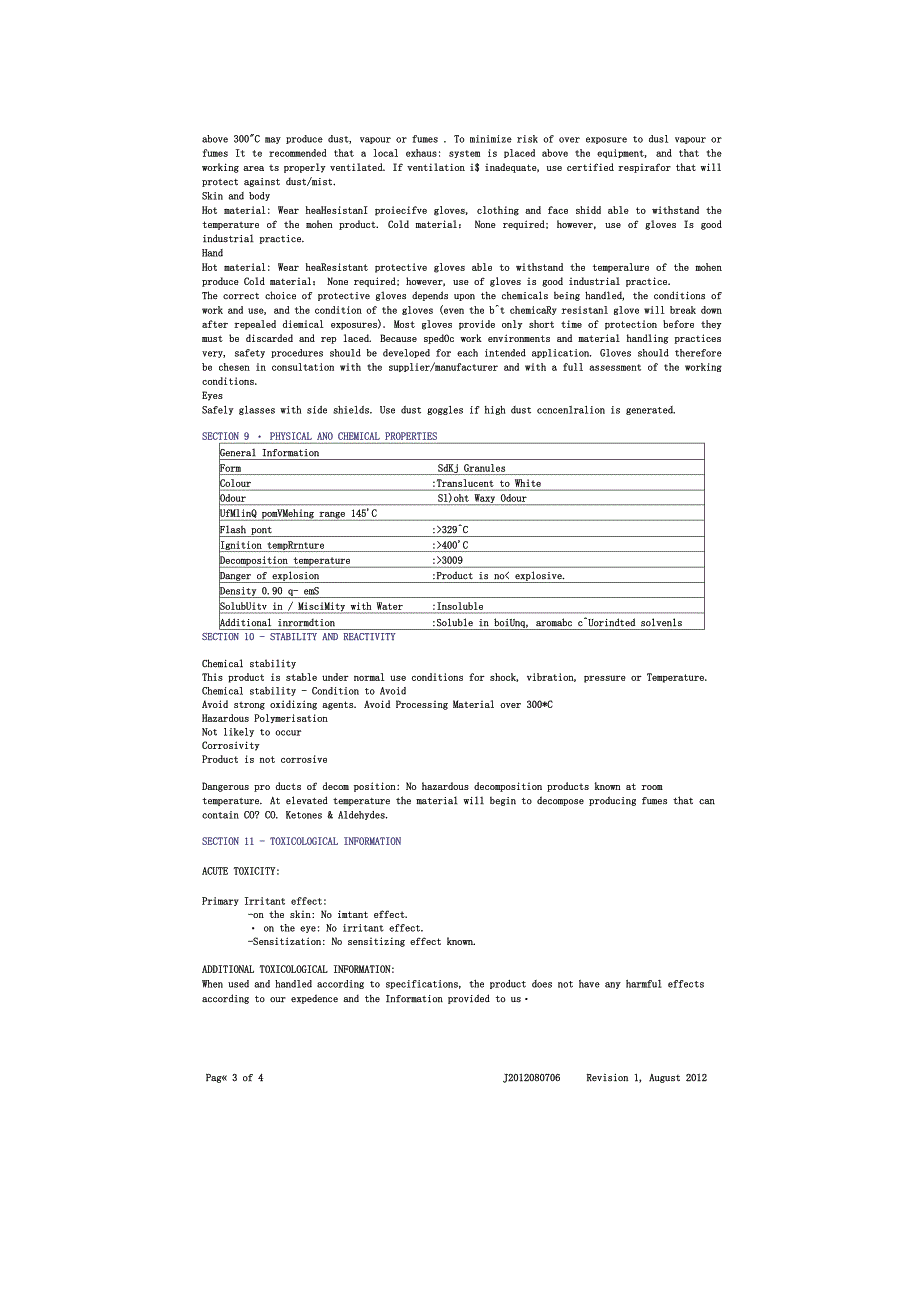 PP的MSDS报告英文版_第3页