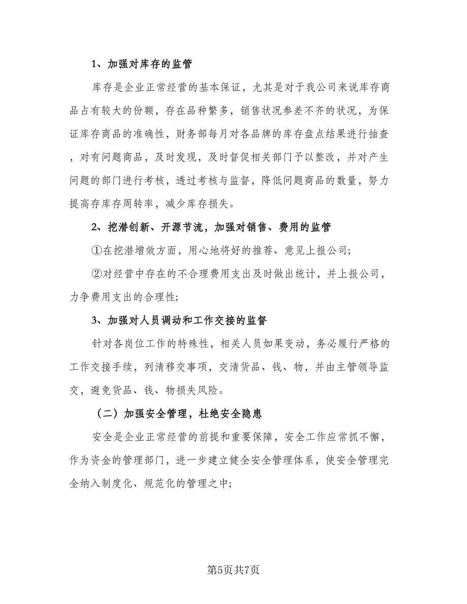 2023公司财务人员的工作计划范文（二篇）_第5页