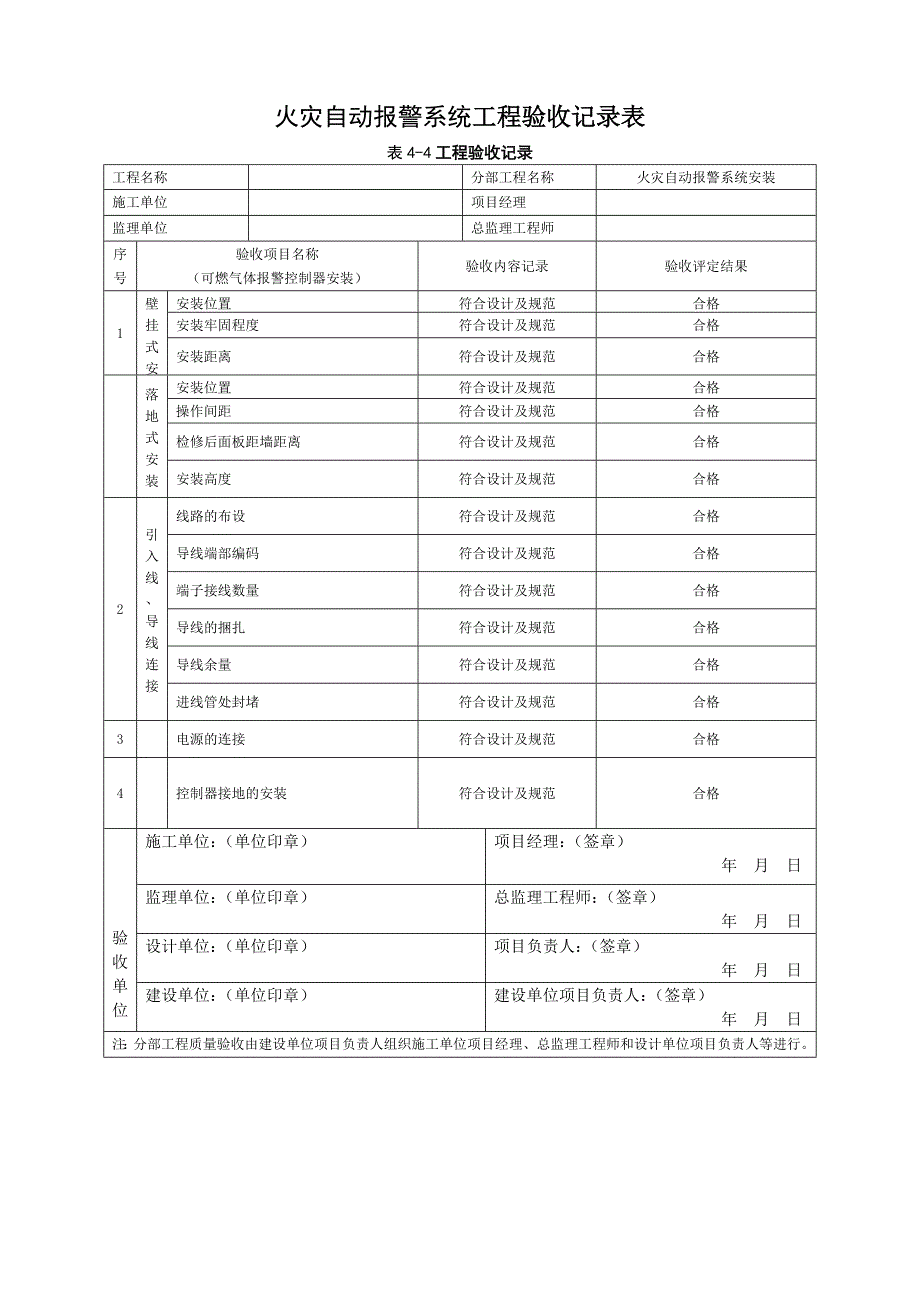 火灾自动报警系统工程验收记录_第4页