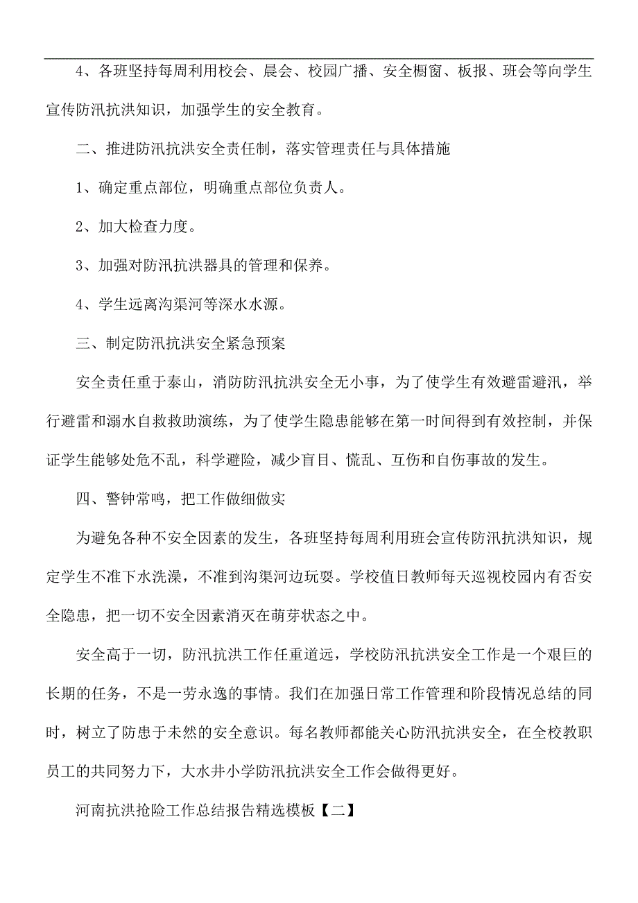 河南抗洪抢险工作总结报告精选5篇_第2页