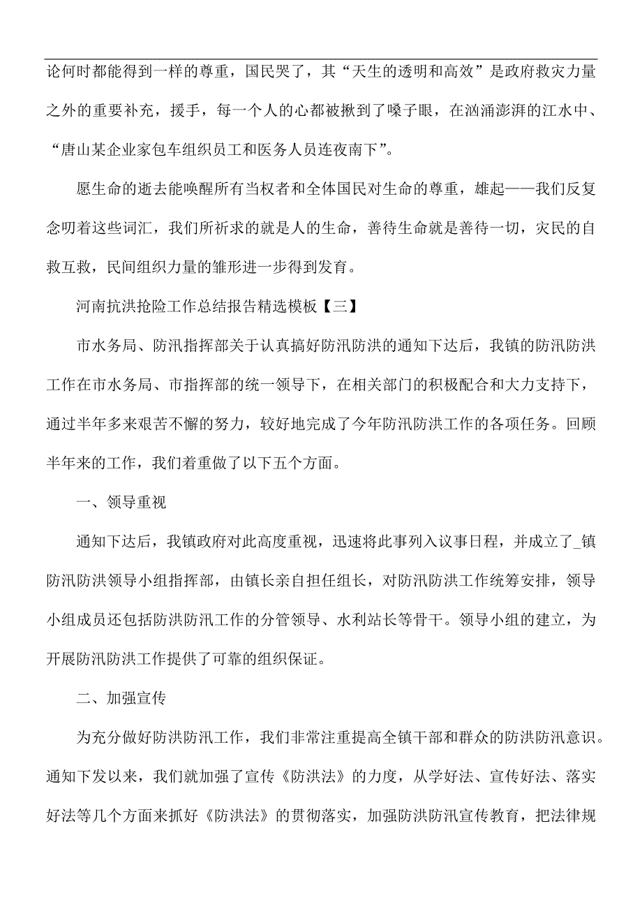 河南抗洪抢险工作总结报告精选5篇_第4页