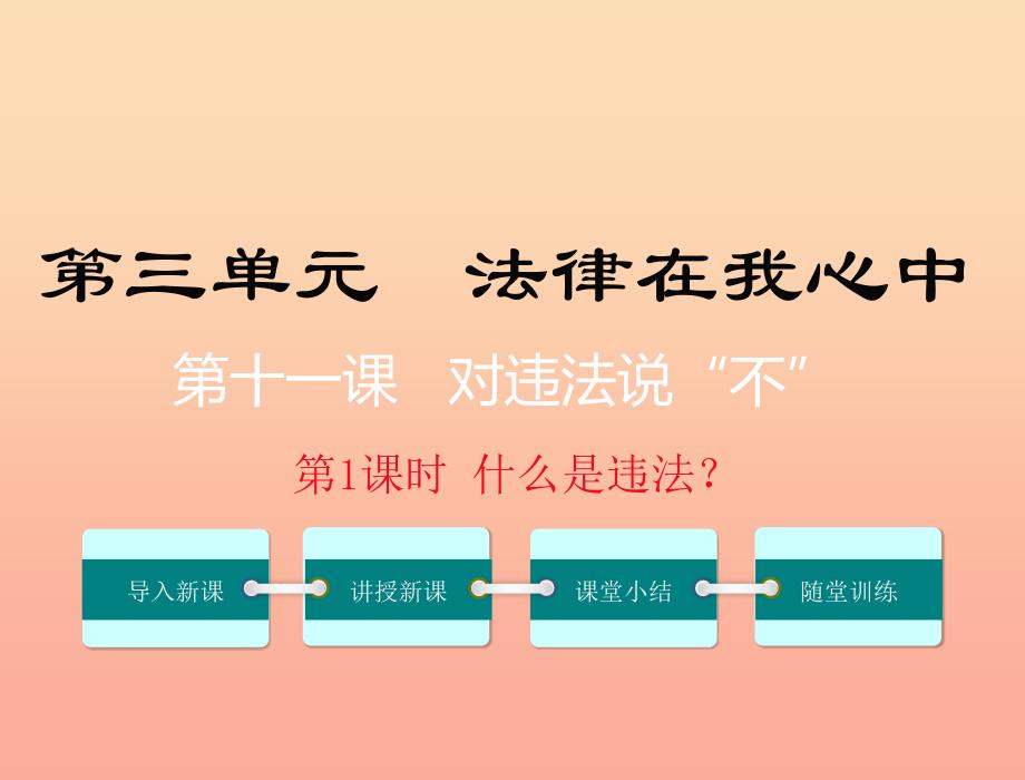 八年级道德与法治上册第三单元法律在我心中第十一课对违法说不第1框什么是违法课件人民版_第1页