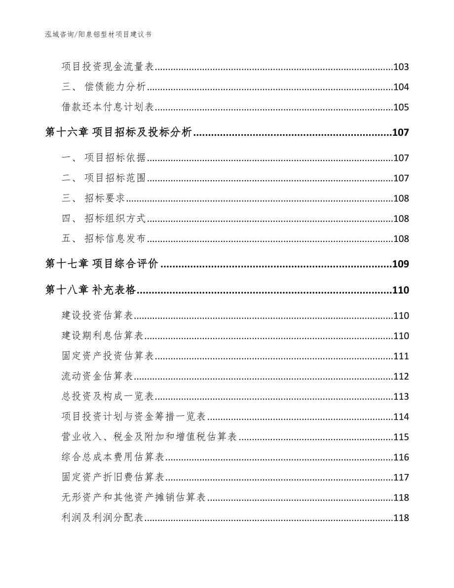 阳泉铝型材项目建议书（参考模板）_第5页