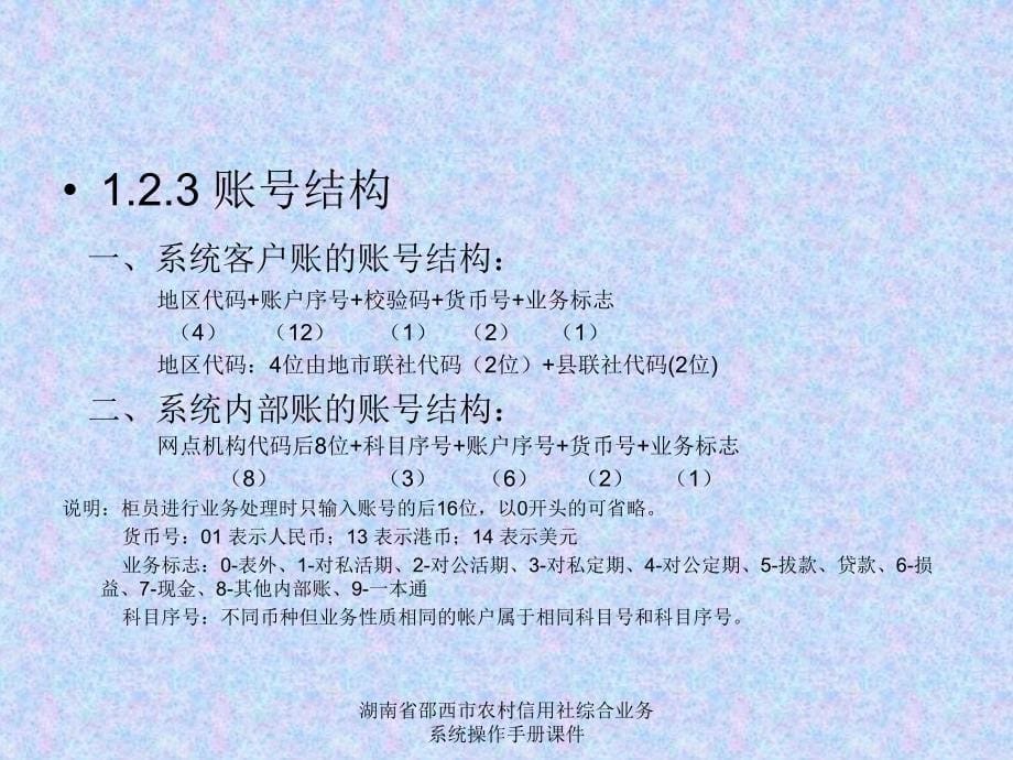 湖南省邵西市农村信用社综合业务系统操作手册课件_第5页