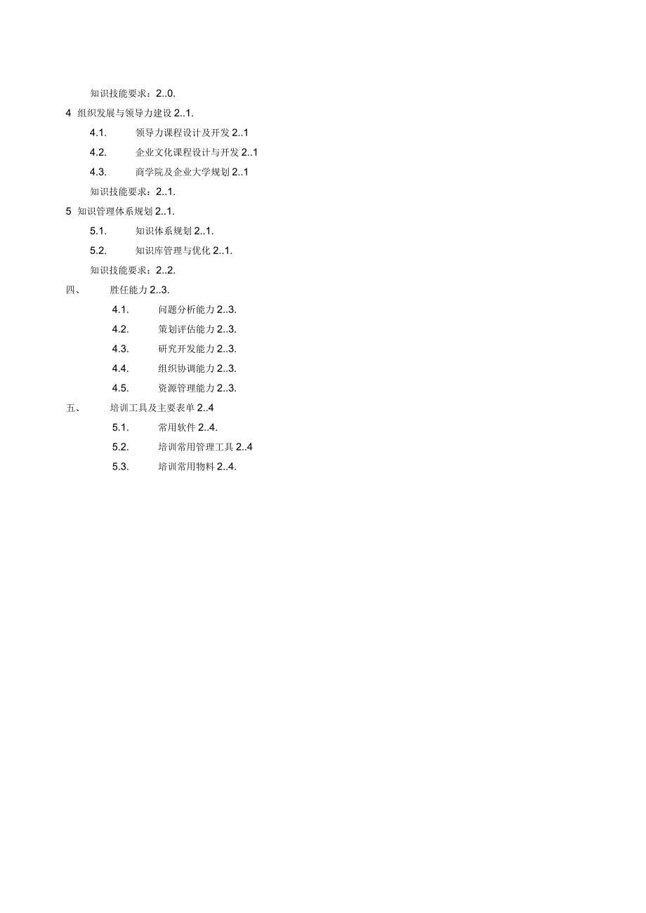 培训专业任职资格标准(二)_第5页