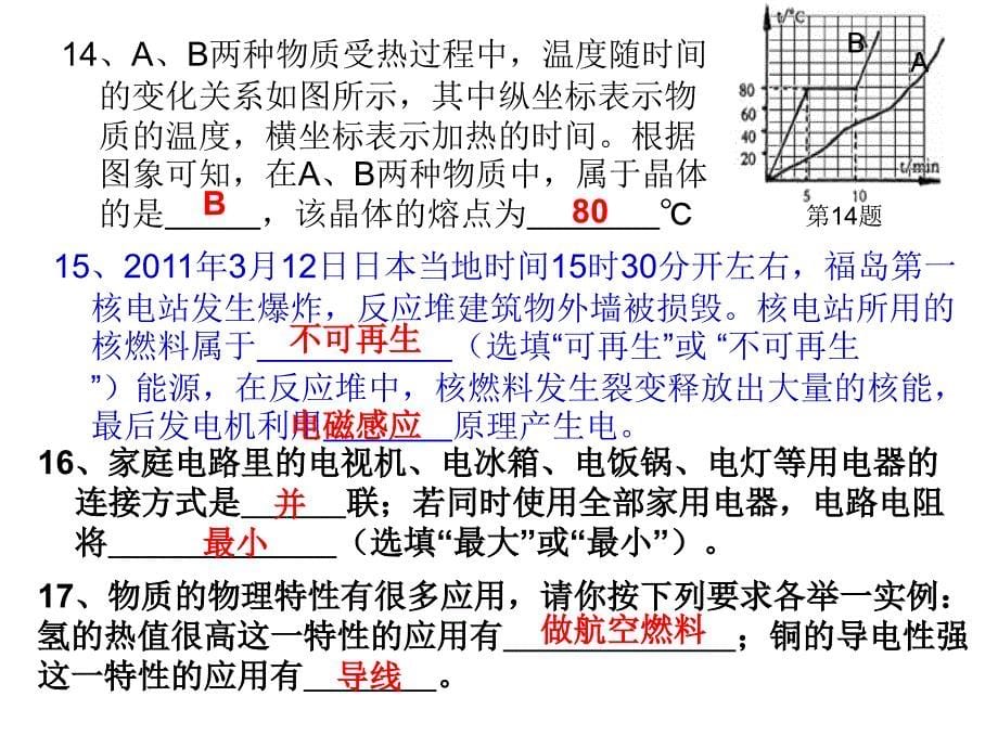 海南省中考物理模拟测试一ppt课件_第5页