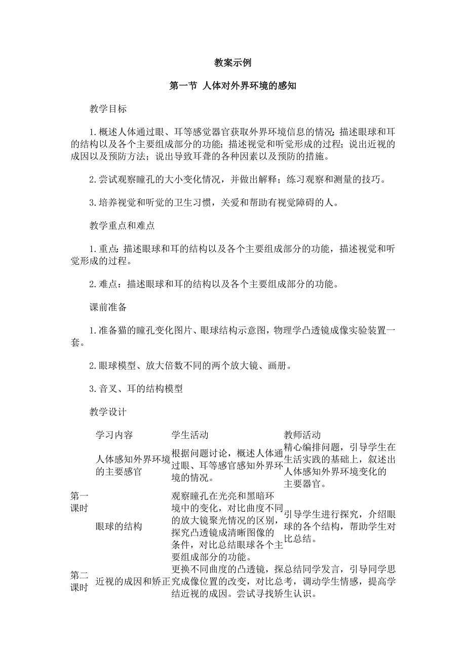 最新人教版七下生物课件眼与视觉教案_第1页