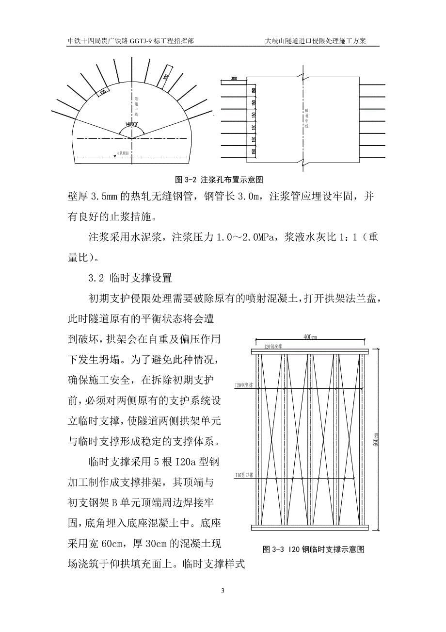 大岐山隧道进口初期支护侵限处理方案_第5页