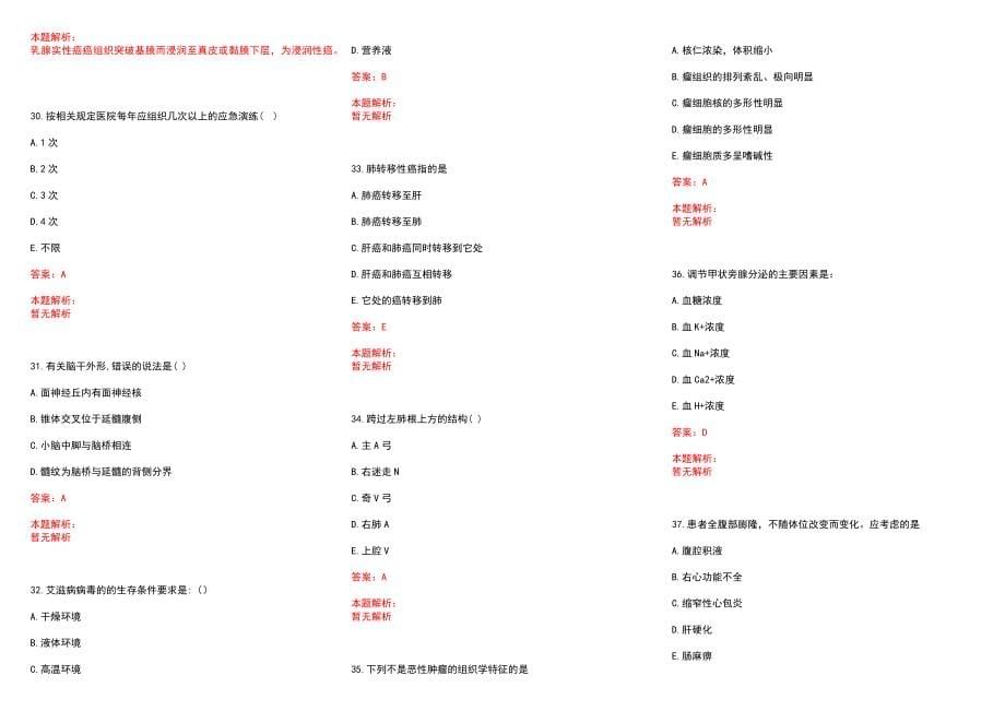 2022年10月浙江长兴县人民医院编外专业技术人才招聘15人历年参考题库答案解析_第5页