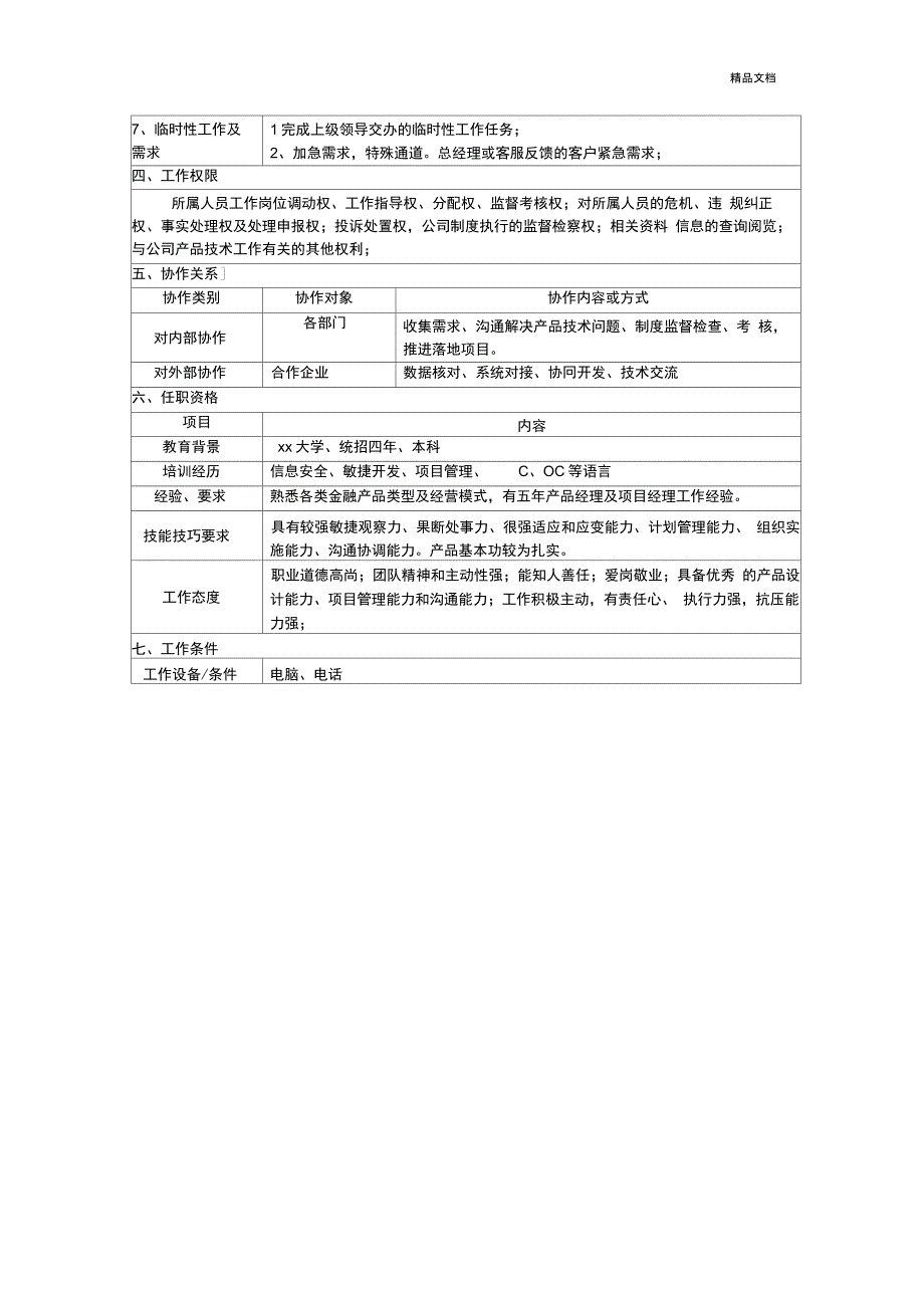 产品总监岗位说明书_第3页