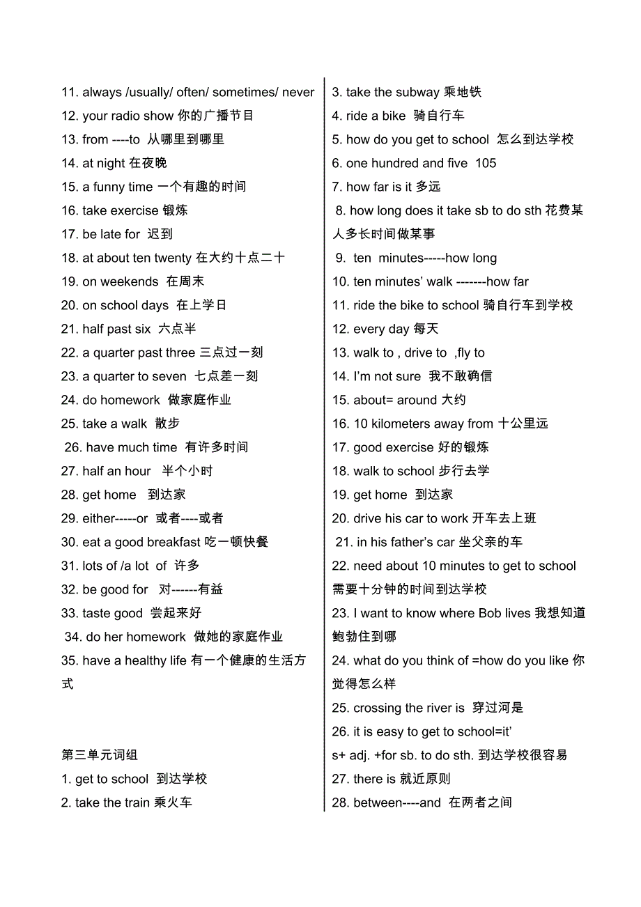 2014年人教版新版七年级英语下册词组汇总_第2页