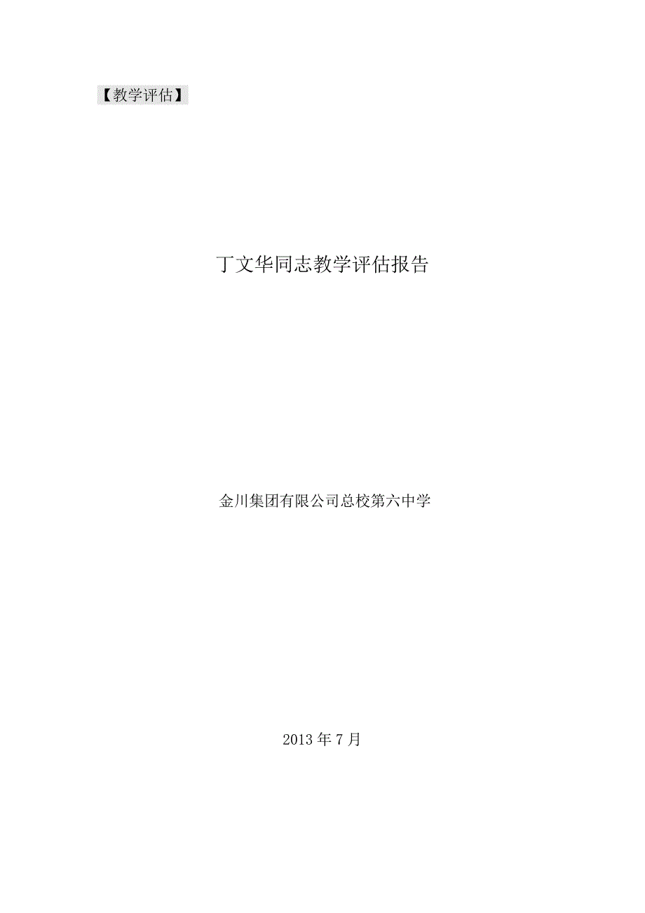 丁文华同志教学评估.doc_第1页
