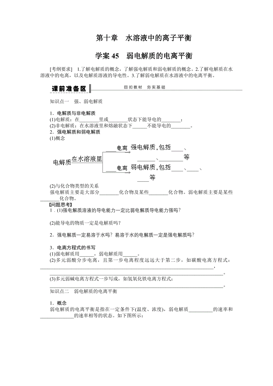 第十章第45学案弱电解质的电离平衡精品教育_第1页