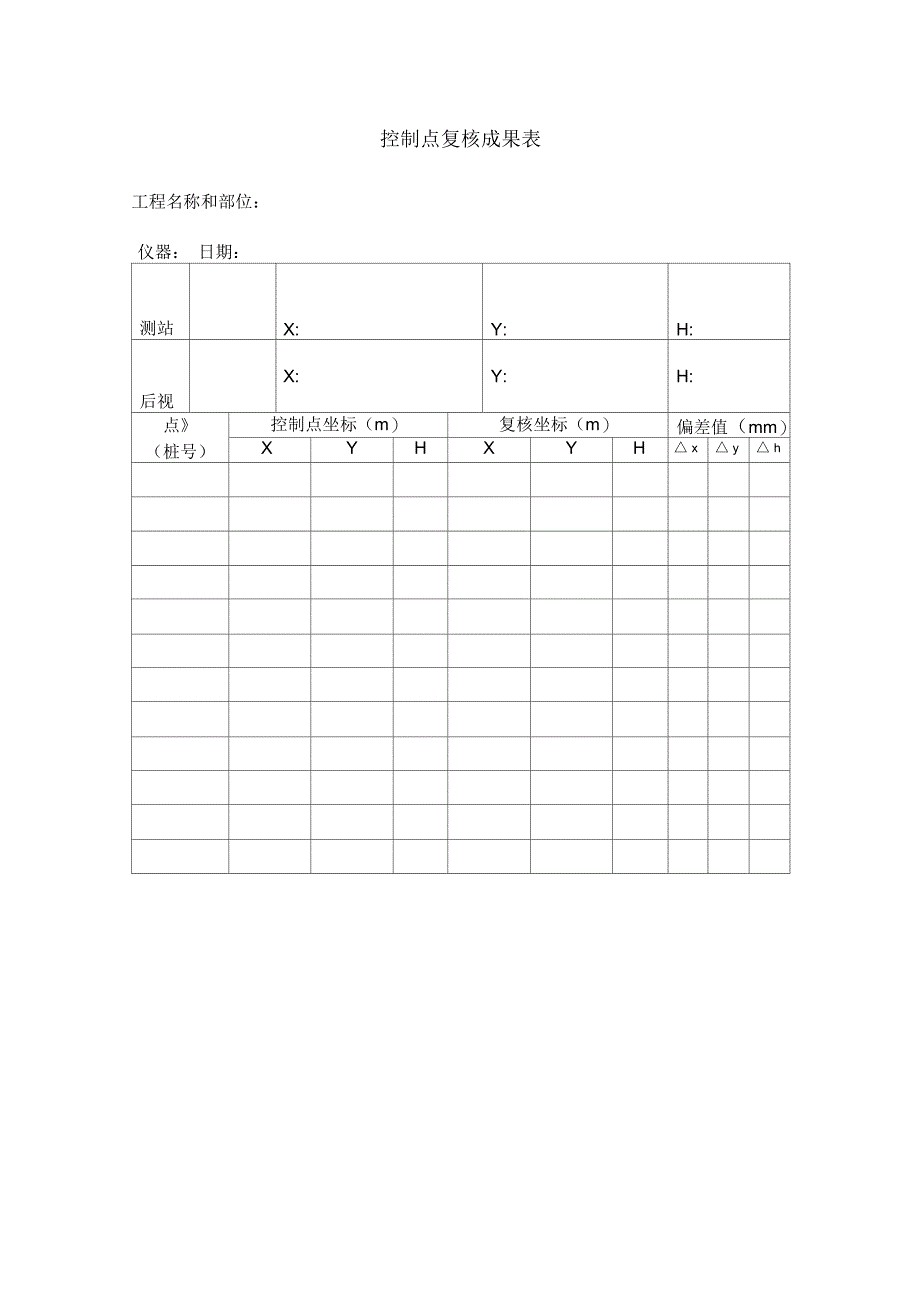 控制点复核成果表电子教案_第1页
