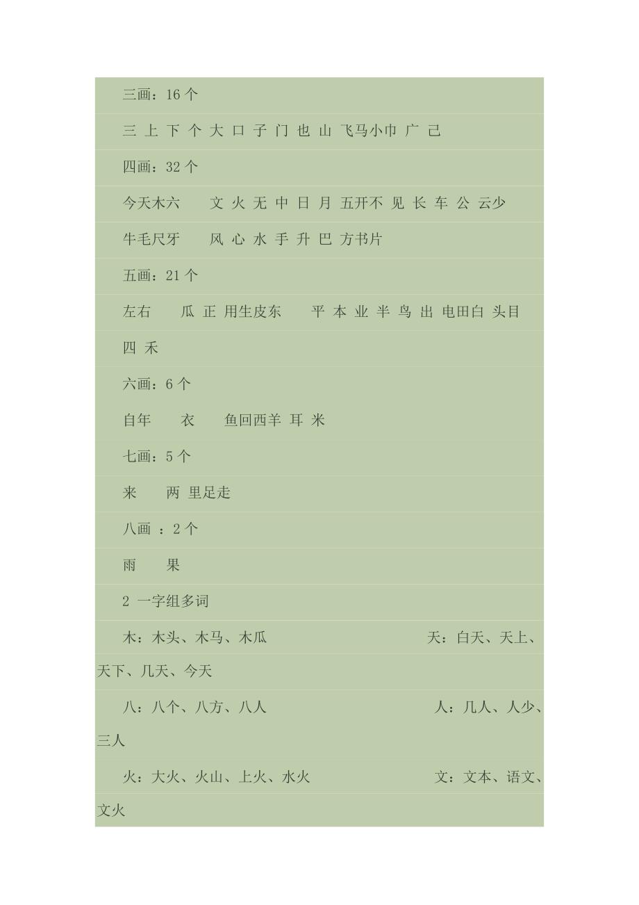 语文一年级上册整理复习Document_第2页