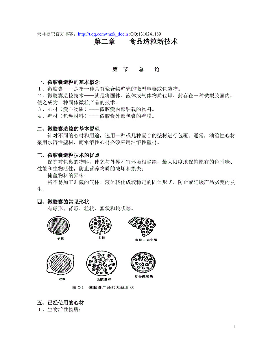 食品加工新技术 第二章 食品造粒新技术（DOC 22页）.doc_第1页