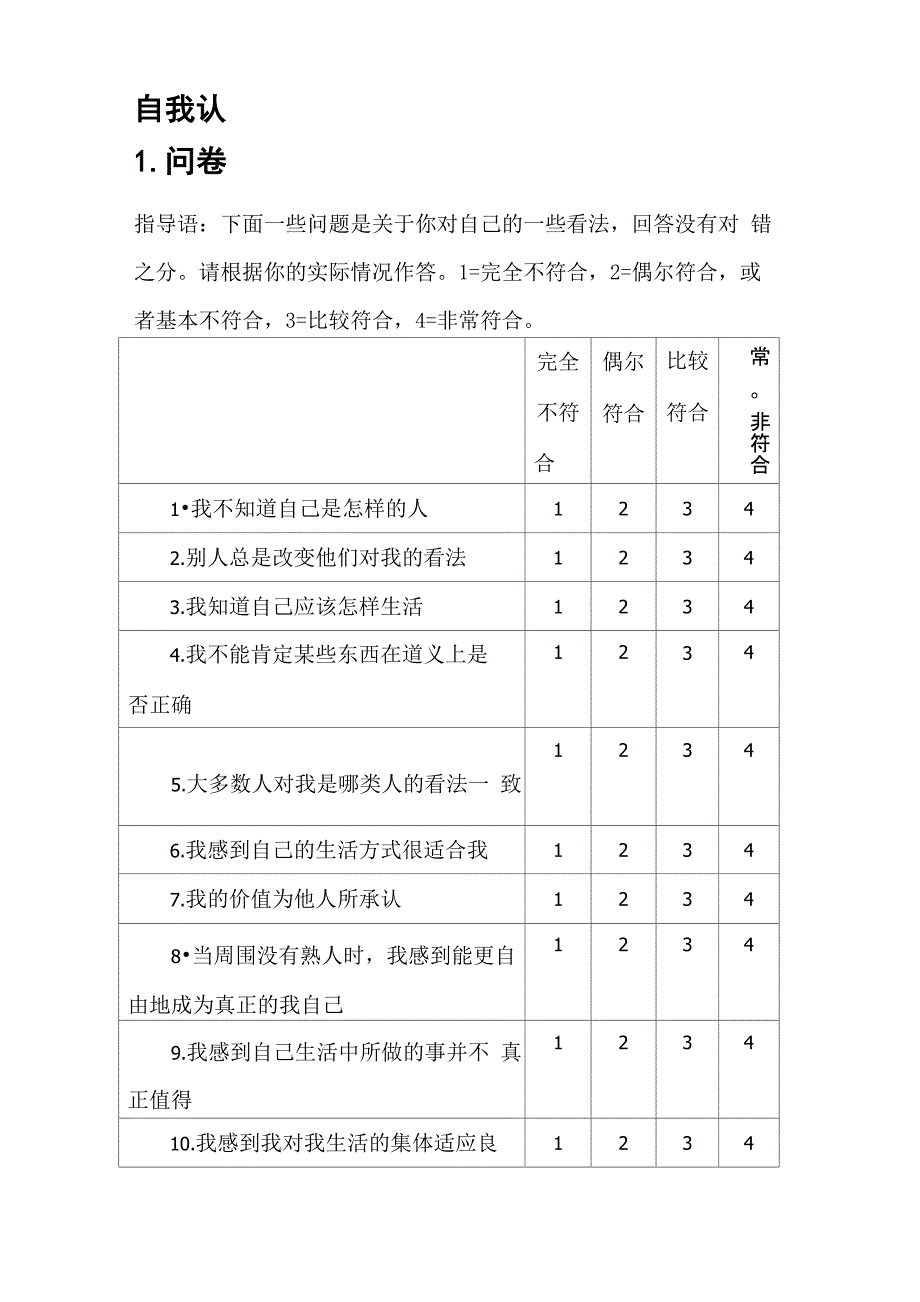 自我认同感量表_第1页