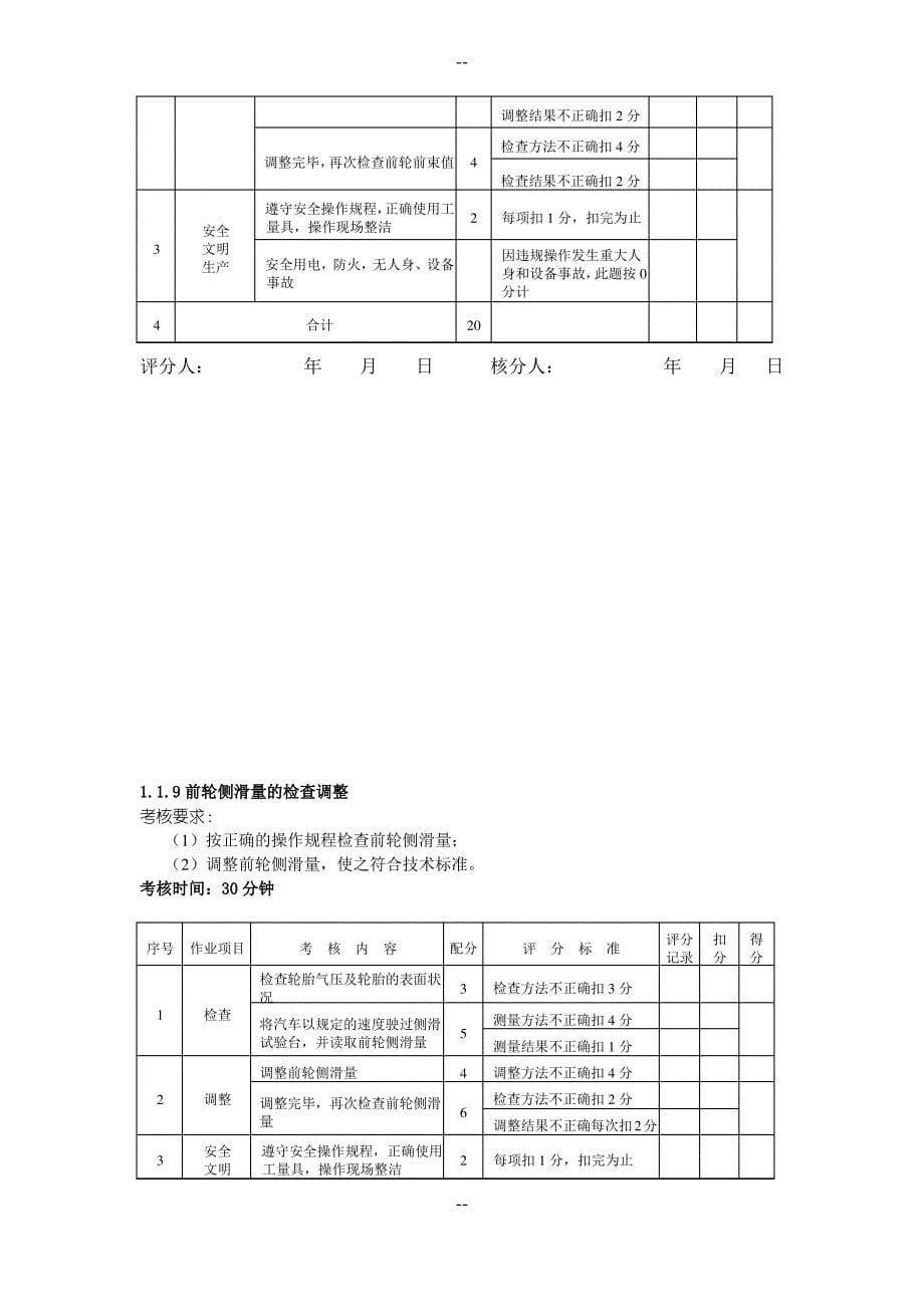 汽车维修中级工操作考题中级维护_第5页