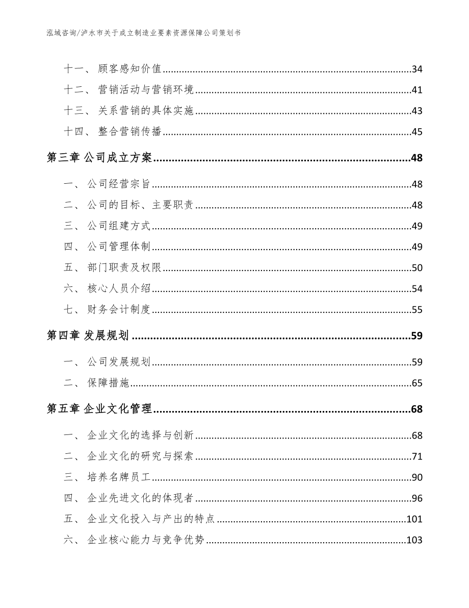 泸水市关于成立制造业要素资源保障公司策划书（范文模板）_第2页