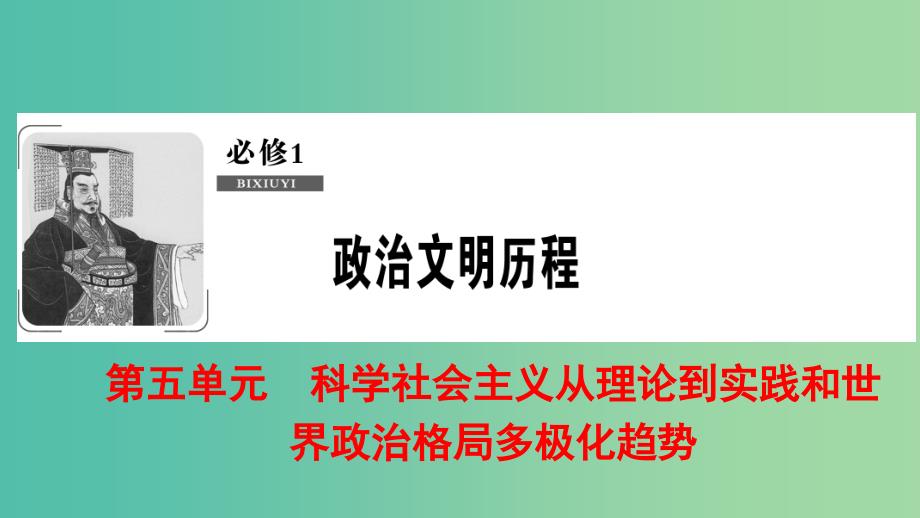 2019届高考历史一轮复习第5单元科学社会主义从理论到实践和世界政治格局多极化趋势第10讲科学社会主义从理论到实践课件北师大版必修1 .ppt_第1页