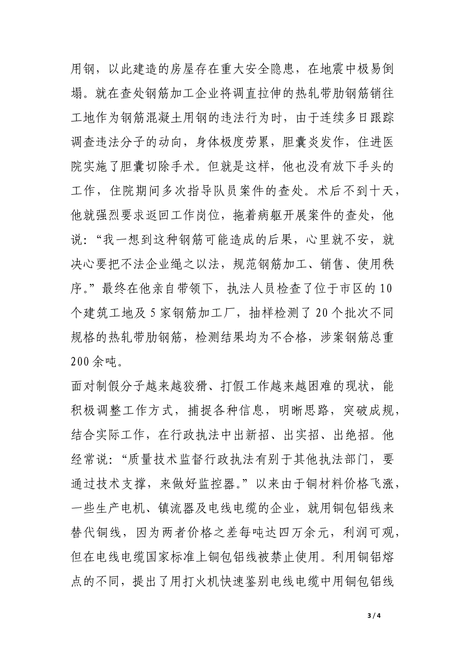 质量技术监督局稽查支队副支队长先进事迹_第3页