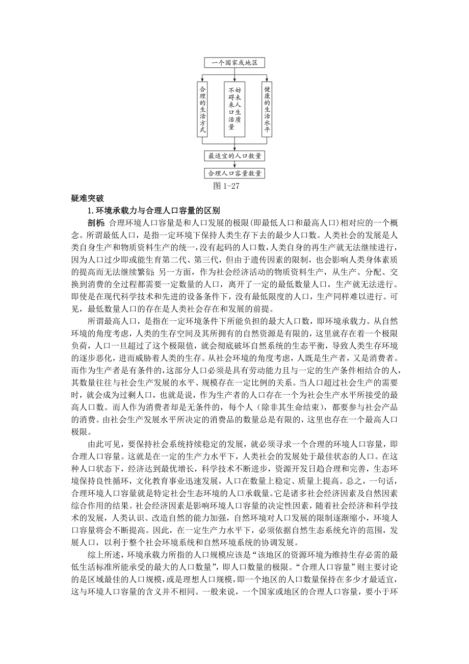 新教材 地理中图版必修2学案：知识导航 第一章 第三节　环境承载力与合理人口容量 Word版含解析_第2页